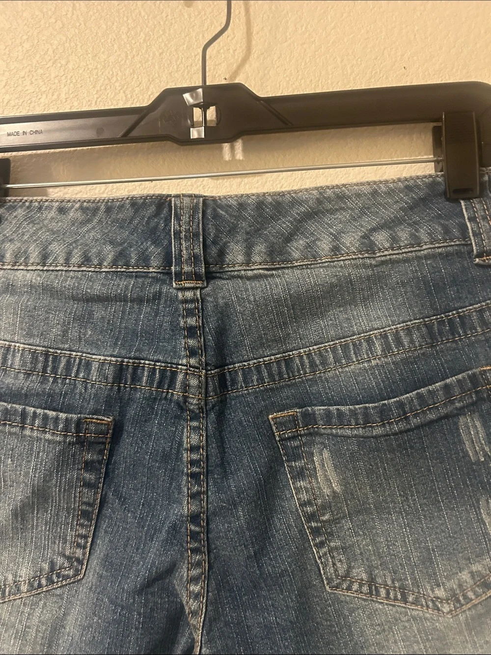 VENUS Dark Blue Denim Shorts with Cream Lace Trim